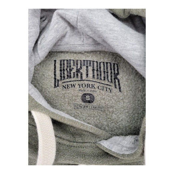 Libertador New York City Short Sleeve Hoodie Olive Green S Longer Length - Picture 2 of 7